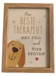 Vorschaubild 1 von Bilderrahmen Hundemotiv Holz Beige Modern Spruch Geschenk