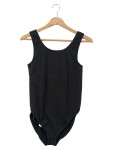 Vorschaubild 1 von Top Damen Gr. 38/M Schwarz Baumwolle Polyamid Elasthan Uni Basic