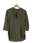 Vorschaubild 1 von Hemdbluse Damen Oliv Gr. 36/S Modal Polyester Casual 3/4-Arm Knopfleiste