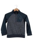 Vorschaubild 1 von Kinder Pullover Grau Meliert Sportlich Gr. 128 Half Zip