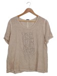 Vorschaubild 1 von Damen Bluse Gr. 44/XXL Beige Casual Kurzarm