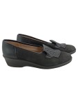 Vorschaubild 1 von Loafer Damen Gr. 37 Schwarz Leder Slip-On 4 cm Klassisch Luftpolster Uni