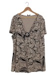 Vorschaubild 1 von Damen Bluse Shirt Gr. 52/54 Beige Grafisch Casual Kurzarm
