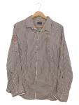 Vorschaubild 1 von Damen Hemdbluse Gr. 46 Braun Kariert Casual Langarm Stickerei