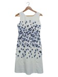 Vorschaubild 1 von Damen Kleid Gr. 34 XS Weiß Blau Schmetterling Festlich