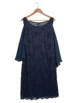 Vorschaubild 1 von Damen Festliches Kleid Gr. 44 Blau Elegant Spitze Abendkleid