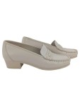 Vorschaubild 1 von Damen Slipper Mokassin Leder Beige Gr. 36 Comfort Klassisch