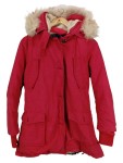 Vorschaubild 1 von Damen Parka Jacke Rot Gr. 34/XS Outdoor Casual Fellkapuze