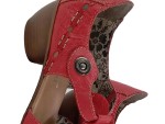 Vorschaubild 3 von Damen Sandaletten Gr. 36 Rot Leder Casual Absatzschuhe
