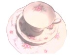 Vorschaubild 1 von Sammelgedeck Teller Tasse Untertasse Weiß Blumen