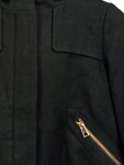 Vorschaubild 3 von Leichter Mantel Damen Schwarz Gr. 34/XS Casual Jacke Kapuze Fellbesatz