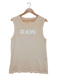 Vorschaubild 1 von Damen Tank Top Beige Gr. XS RAW Logo Print Baumwolle