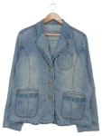 Vorschaubild 1 von Jeansjacke Damen Blau Gr. 42 (XL) Casual Stickerei