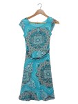 Vorschaubild 1 von , Sommerkleid Damen Kleid Gr. 32/XXS Türkis Grafisch Casual