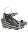 Vorschaubild 1 von Damen Wedges Sandalen Gr. 38 Mehrfarbig Schwarz-Weiß Elegant