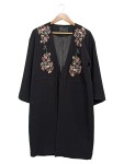 Vorschaubild 1 von Damen Übergangsmantel S Schwarz mit Blumen Stickerei
