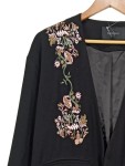 Vorschaubild 2 von Damen Übergangsmantel S Schwarz mit Blumen Stickerei