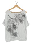 Vorschaubild 1 von Damen T-Shirt Feder Muster Weiß Gr. 42 Casual
