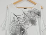 Vorschaubild 2 von Damen T-Shirt Feder Muster Weiß Gr. 42 Casual