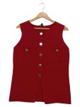 Vorschaubild 1 von Trachtenweste Damen Rot Gr. 36/S Stoff Uni Klassisch Ärmellos Festlich