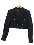 Vorschaubild 1 von Damen Blazer Elegant Schwarz Gr. 38/M Cropped Struktur Langarm