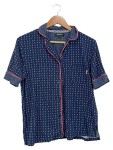 Vorschaubild 1 von Schlafanzug Oberteil Damen Blau Gepunktet Kurzarm Casual