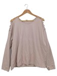 Vorschaubild 1 von Damen Langarmshirt Gr. 44/46 Rosa Cut-Out Schulter Casual