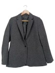 Vorschaubild 1 von Damen Blazer Jacke Grau Fischgrätenmuster Gr. 36 S Klassisch Business