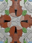 Vorschaubild 1 von Blechdose Retro Mehrfarbig Design Violinen Rosen Glücksklee Ø20cm H10cm