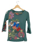 Vorschaubild 1 von Langarmshirt Damen XS Grün Blumen Farbenfroh