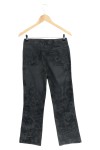 Vorschaubild 2 von Damen Stoffhose Schwarz Cord Blumenmuster Elegant Klassisch Gr. M 38