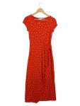 Vorschaubild 1 von Damen Sommerkleid Rot Punkte Gr. 34;XS Viskose Maxikleid