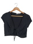 Vorschaubild 1 von Damen Bolero Wickeljacke Strickjacke Gr. 32/34 Schwarz Viskose Casual