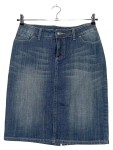 Vorschaubild 1 von Damen Jeansrock Gr. 38 Blau Casual Midirock