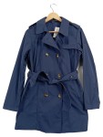 Vorschaubild 1 von Trenchcoat Damen Blau Gr. 36/S Polyester Uni Klassisch Langarm