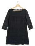 Vorschaubild 1 von Spitzenkleid Damen elegant Lochmuster 3/4-Arm schwarz Gr. 40
