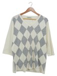 Vorschaubild 1 von Damen Pullover Gr. 48 Argyle V-Ausschnitt Mehrfarbig