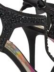 Vorschaubild 2 von Damen Sandaletten Gr. 37 Schwarz Elegant Strass Schleife High Heels