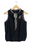 Vorschaubild 1 von Damen Top XS Schwarz Blumenstickerei Leopardenmuster Feminin