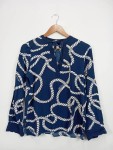 Vorschaubild 2 von Damen Bluse Gr. 36/S Blau Maritim Seil-Muster