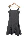 Vorschaubild 1 von Damen Trägerkleid Gr. 40 Grau Modern mit seitlicher Schnürung