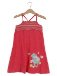 Vorschaubild 1 von Sommerkleid Kinder Gr. 104 Rot Baumwolle Tiermotive Casual Freizeit Rüschen