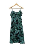 Vorschaubild 1 von Pepe Jeans Damen Sommerkleid Gr. S Tropisch Blätter Grün Schwarz Midi