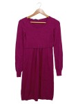 Vorschaubild 1 von Strickkleid Midi Pink Gr. 36/S Casual Rippstrick Logo Strass