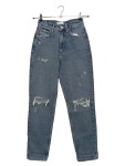 Vorschaubild 1 von Distressed Mom Jeans Damen Blau Gr. 38/M Streetwear Cut-Outs
