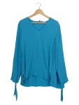Vorschaubild 1 von Damen Langarmshirt Gr. 44/XXL Türkis Modern V-Ausschnitt