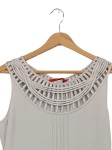 Vorschaubild 2 von Kleid Damen Gr. 38 Beige Elegant Cut-Outs Festlich Polyester