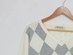 Vorschaubild 2 von Damen Pullover Gr. 48 Argyle V-Ausschnitt Mehrfarbig
