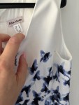 Vorschaubild 3 von Damen Kleid Gr. 34 XS Weiß Blau Schmetterling Festlich