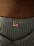 Vorschaubild 4 von Damen Strickjacke Türkis Gr. 34/XS Rippstrick Crop
